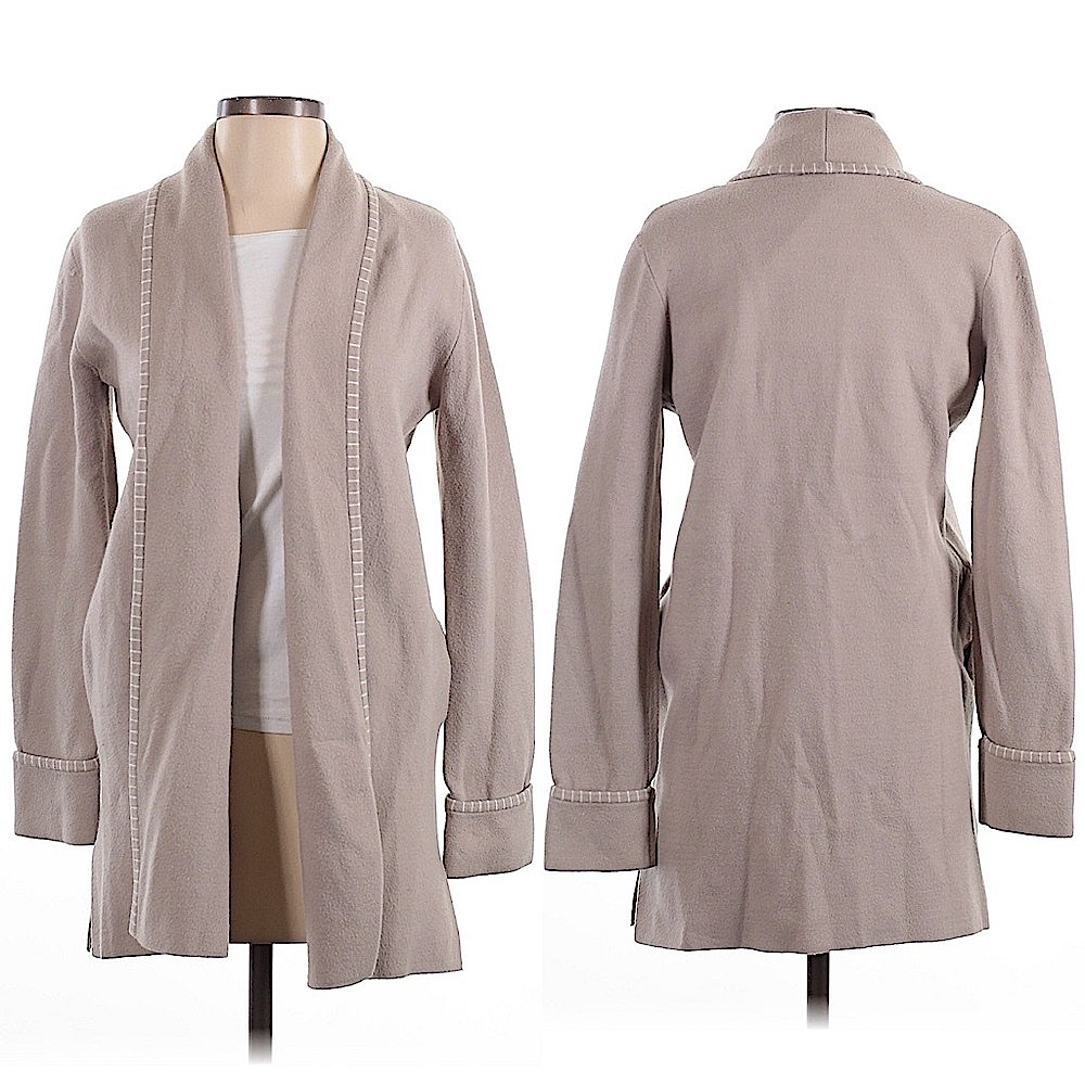 Magaschoni Tan Open Front Cardigan size Small - Picture 1 of 5